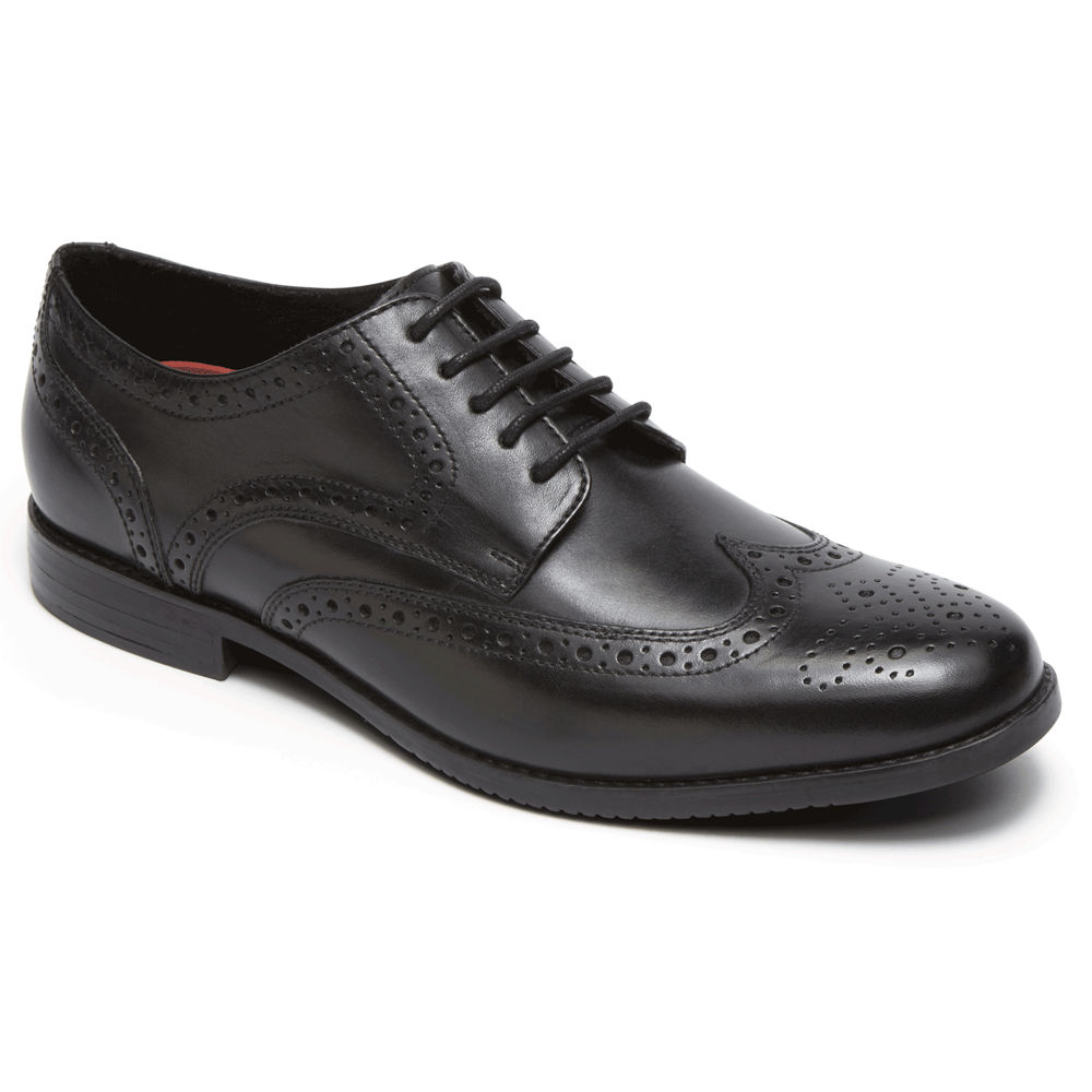 Sapatos Lace Ups Rockport Homem Pretas - Style Purpose Wingtip - 57968QVGD